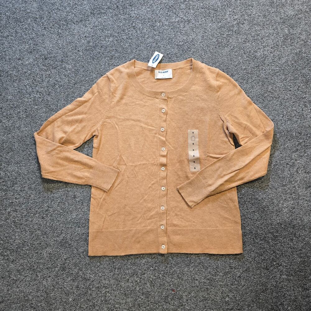 Old Navy Sweater Women Size Small Beige Brown Cardigan Long Sleeve Capsule Basic